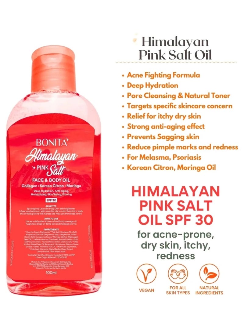 بونيتا زيت بونيتا هيمالايا الوردي للوجه والجسم (كولاجين + سيترون كوري + مورينجا) ترطيب عميق - مضاد للشيخوخة بعامل حماية من الشمس 30، 100 مل - Image 4